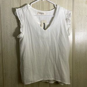 White Linen Tank Blouse
